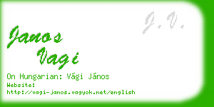 janos vagi business card